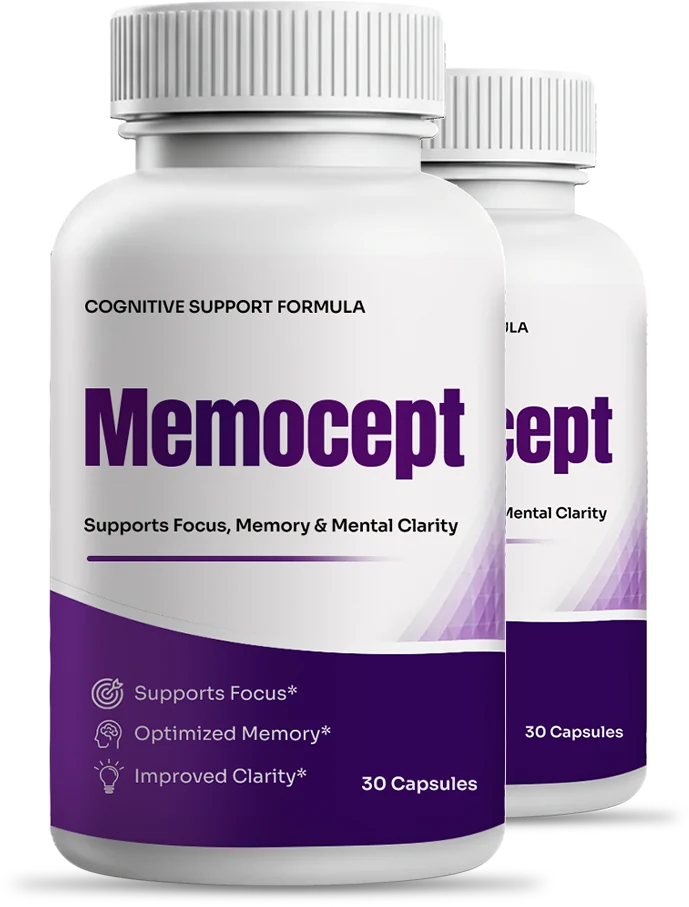 Memocept memory and mental clarity support two-bottle package
